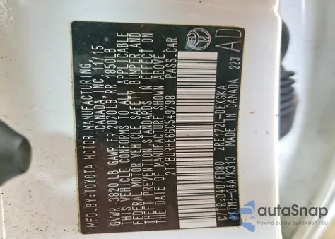 2016 Toyota Corolla L from USA, damaged, VIN 2T1BURHE6GC549798